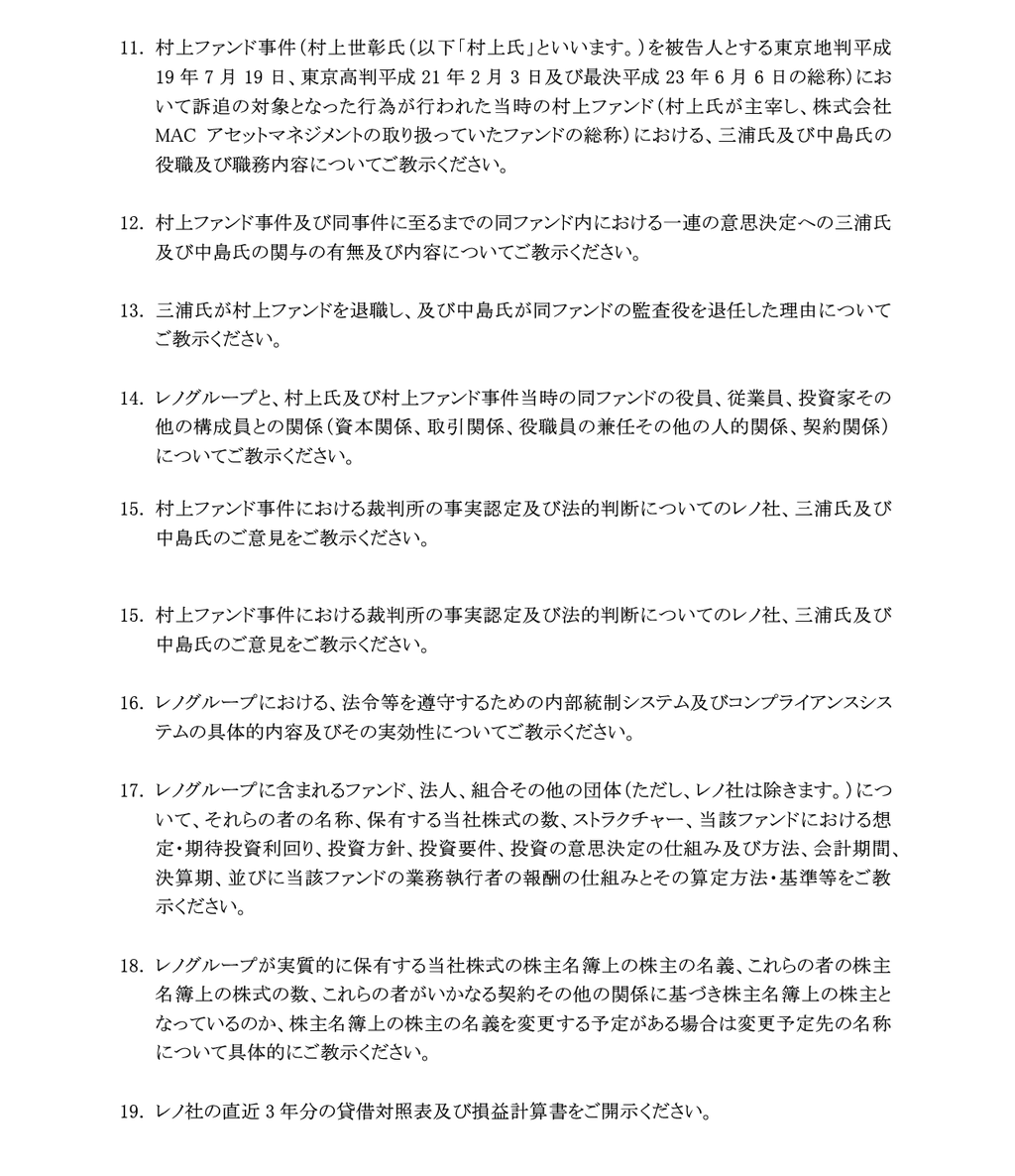 市況かぶ全力2階建 パソコン屋のMCJが村上ファンド系の投資会社レノにみんなが聞きたいこと全種類コンプリート コメント