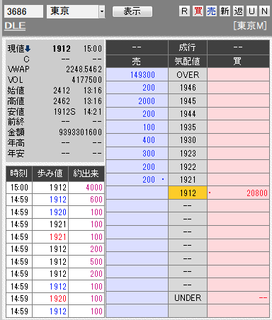 板: 3686 DLE引け