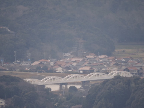 益田十景「比礼振山から」益田市　土木学会推奨遺産　高角橋