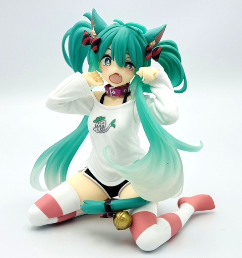 【ジャンク】初音ミク フィギュア8点まとめ売り 猫耳Tシャツ レーシングミク等 初音ミク Desktop Cute フィギュア ～猫耳Tシャツver