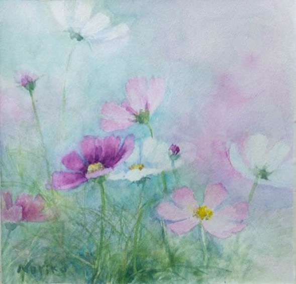 癒しの水彩画1128 ロザリオとキャンドル 癒しの水彩画1128 ロザリオと