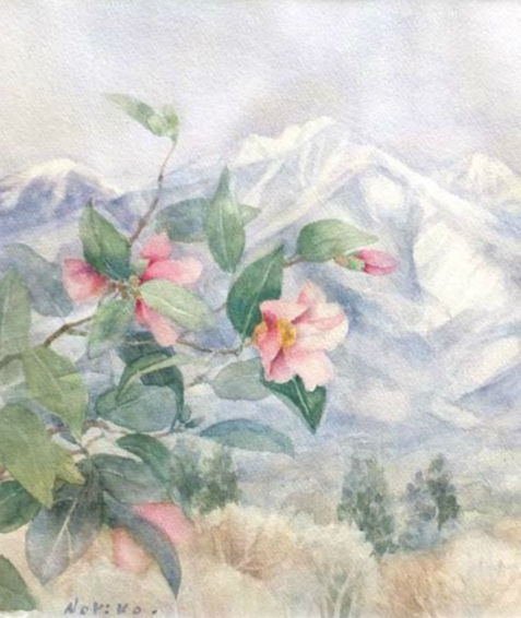 絵画「凍てつく朝」水彩画