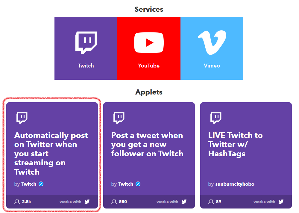 Twitchの配信開始をtwitterに自動ツイート サービス連携ツールifttt チラシの裏の裏の裏