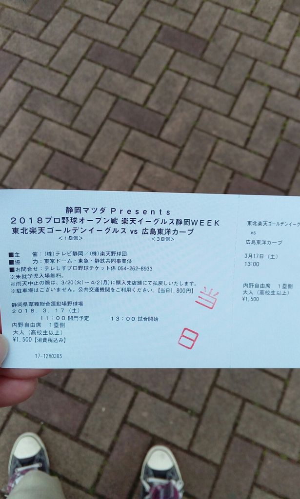 プロ野球オープン戦 楽天イーグルスvs広島東洋カープにやって来た のりたかblog プロ野球オープン戦 楽天イーグルスvs広島東洋カープにやって来た のりたかblog