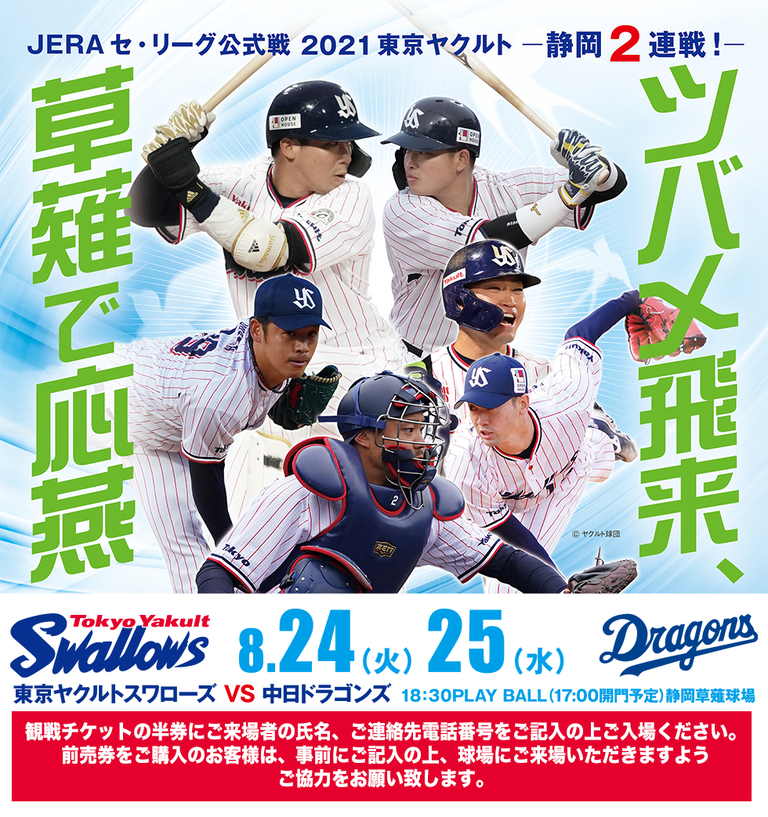 草薙球場プロ野球公式戦 東京ヤクルトスワローズvs中日ドラゴンズ のりたかblog