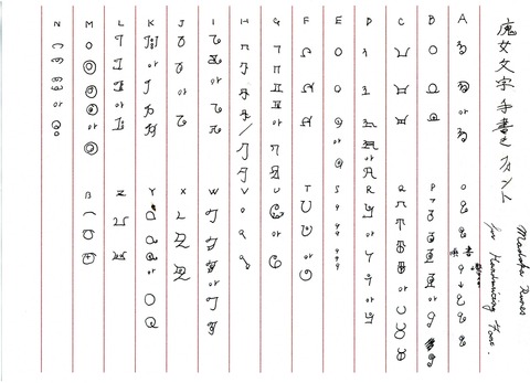 まどかマギカ 魔女文字メモを簡単に 手書き用に簡略化された方が 追記あり まと マギ ブログ