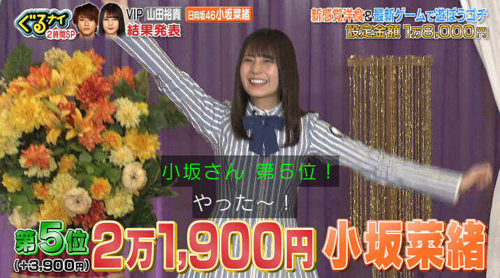 日向坂46 Yattaー 小坂菜緒 ビリ回避キタ ゚ ゚ ぐるナイ ゴチ 日向坂46 Yattaー 小坂菜緒 ビリ回避キタ ゚ ゚ ぐるナイ ゴチ
