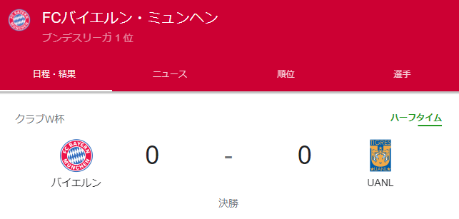 速報 Cwc決勝バイエルンvsティグレス前半終了wwwww サカサカ10 サッカーまとめ速報 速報 Cwc決勝バイエルンvsティグレス前半終了wwwww サカサカ10 サッカーまとめ速報