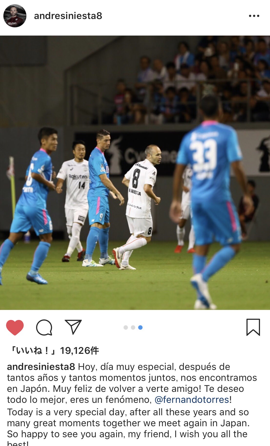 画像 イニエスタ トーレスがインスタを更新 サカサカ10 サッカーまとめ速報