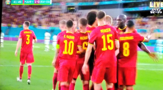 速報 動画 ベルギー代表 アザールのゴラッソでポルトガル相手に先制キターーｗｗｗｗｗ 2chフットボールまとめアンテナ