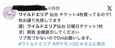 【ポケモンGO】ワイルドエリアのチケットを転売してる謎の勢力