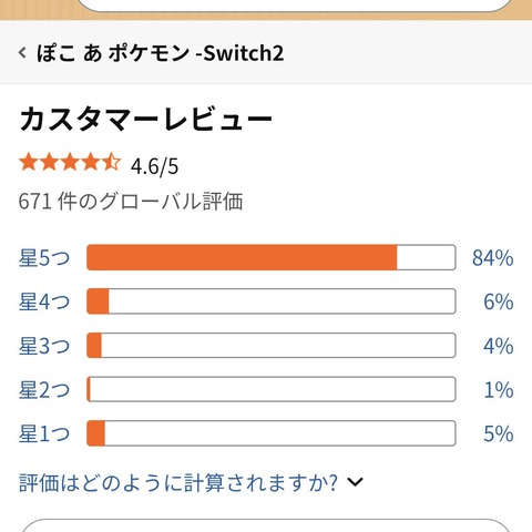 フラゲ低評価レビュー爆撃されたAmazonのぽこあポケモン、☆4.6まで回復