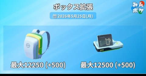 【ポケモンGO】ボックスが拡張、GOフェスチケ購入者にタイムチャレンジ登場