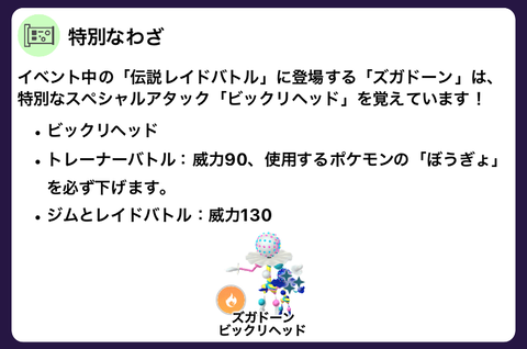 【ポケモンGO】年末年始のズガドーンに特別技「ビックリヘッド」