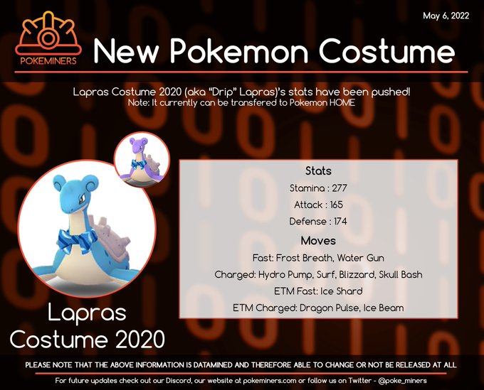 ポケモンgo 青いスカーフを巻いたラプラス 次回のウォータフェステバルで登場か