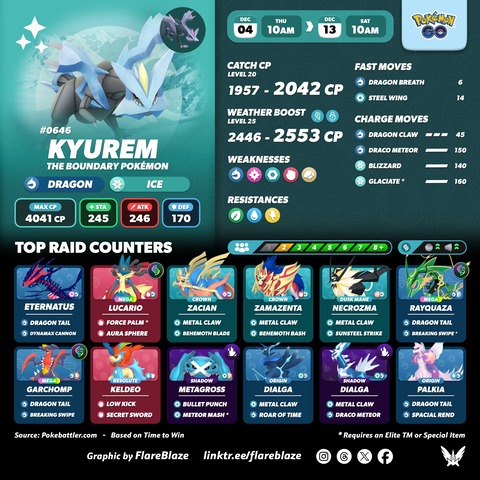 【ポケモンGO】18時から「キュレム」のレイドアワー