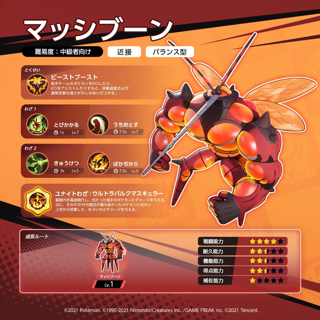 ポケモンunite マッシブーンついに実装 初日から弱い弱いと話題に