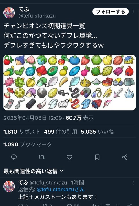 ポケモンチャンピオンズ、アイテム一覧