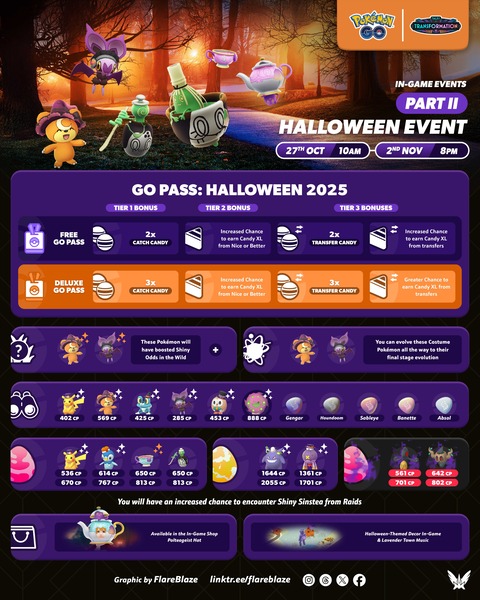 【ポケモンGO】明日から「ハロウィン2025パート2」が開催【10月26日～11月2日】
