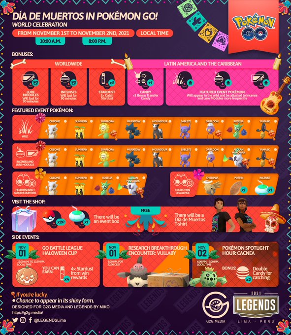 ポケモンgo Dia De Muertos 死者の日 イベント開催 お香の入った無料ボックスも登場 11月1 2日