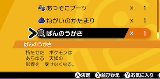 ポケモンの ばんのうがさ というアイテムを知ってるかい