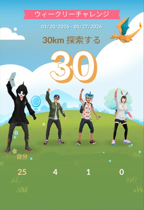 【ポケモンGO】ウィークリーチャレンジ俺しかやってなくて笑う