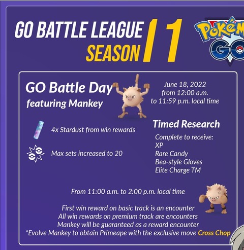 ポケモンgo 今週土曜日は Gbd マンキー 開催 チャレンジ達成で凄い技マシンspが貰えるぞ