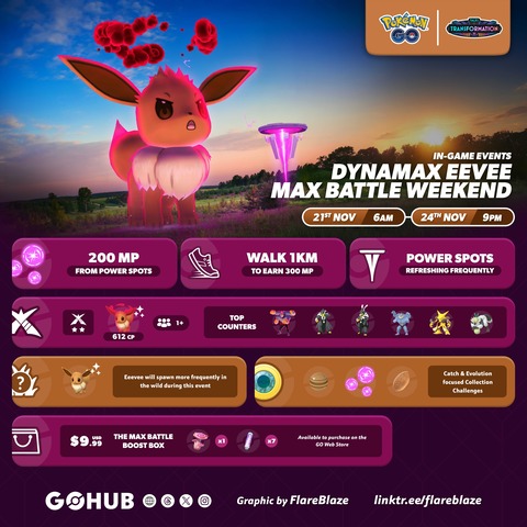 【ポケモンGO】18時から「ダイマックスイーブイ」マックスマンデー