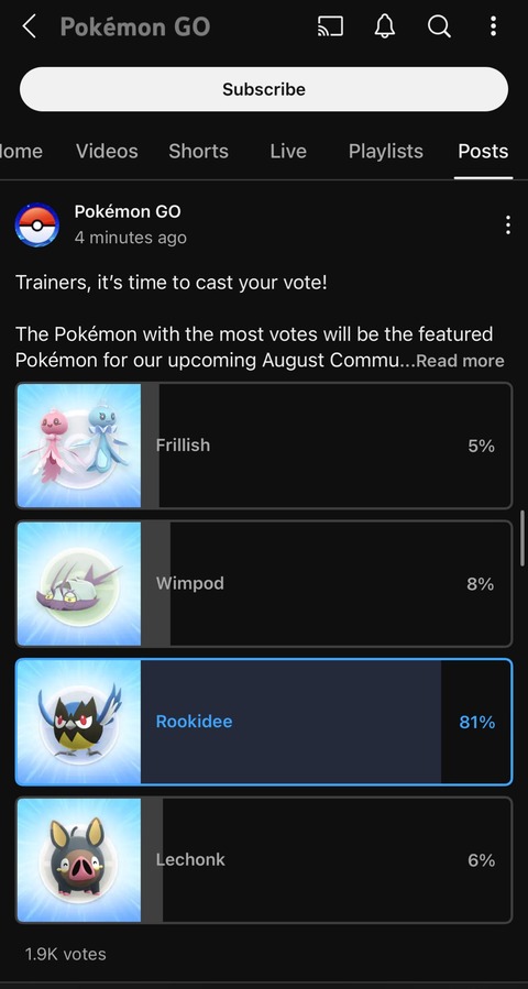 【ポケモンGO】8月のコミュデイ、ココガラで当確