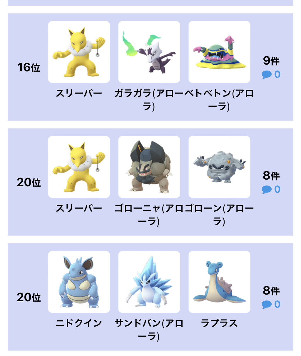 ポケモンgo Gblの カントーカップ で面白いポケモン教えて