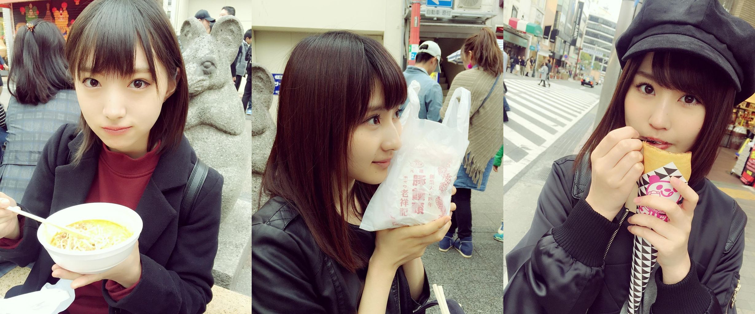 【NMB48】太田夢莉,古賀成美,林萌々香が神戸南京町で食べ歩き