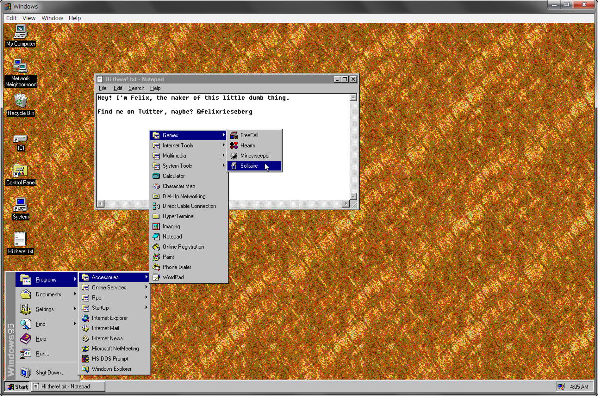 Windows 95 のアプリ化に成功ｗ サイズはわずか129mb 男のための