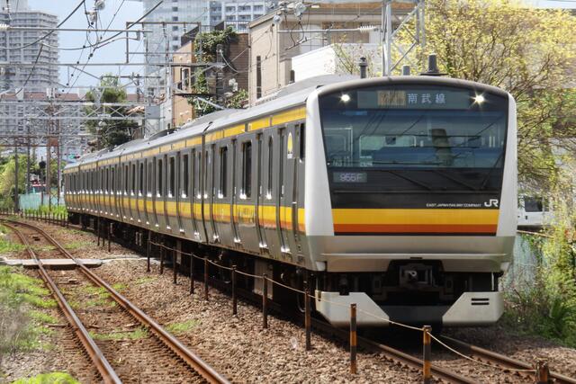 南武線・E233系8000番台～南武線は三色帯！ 五輪HMも付けちゃった