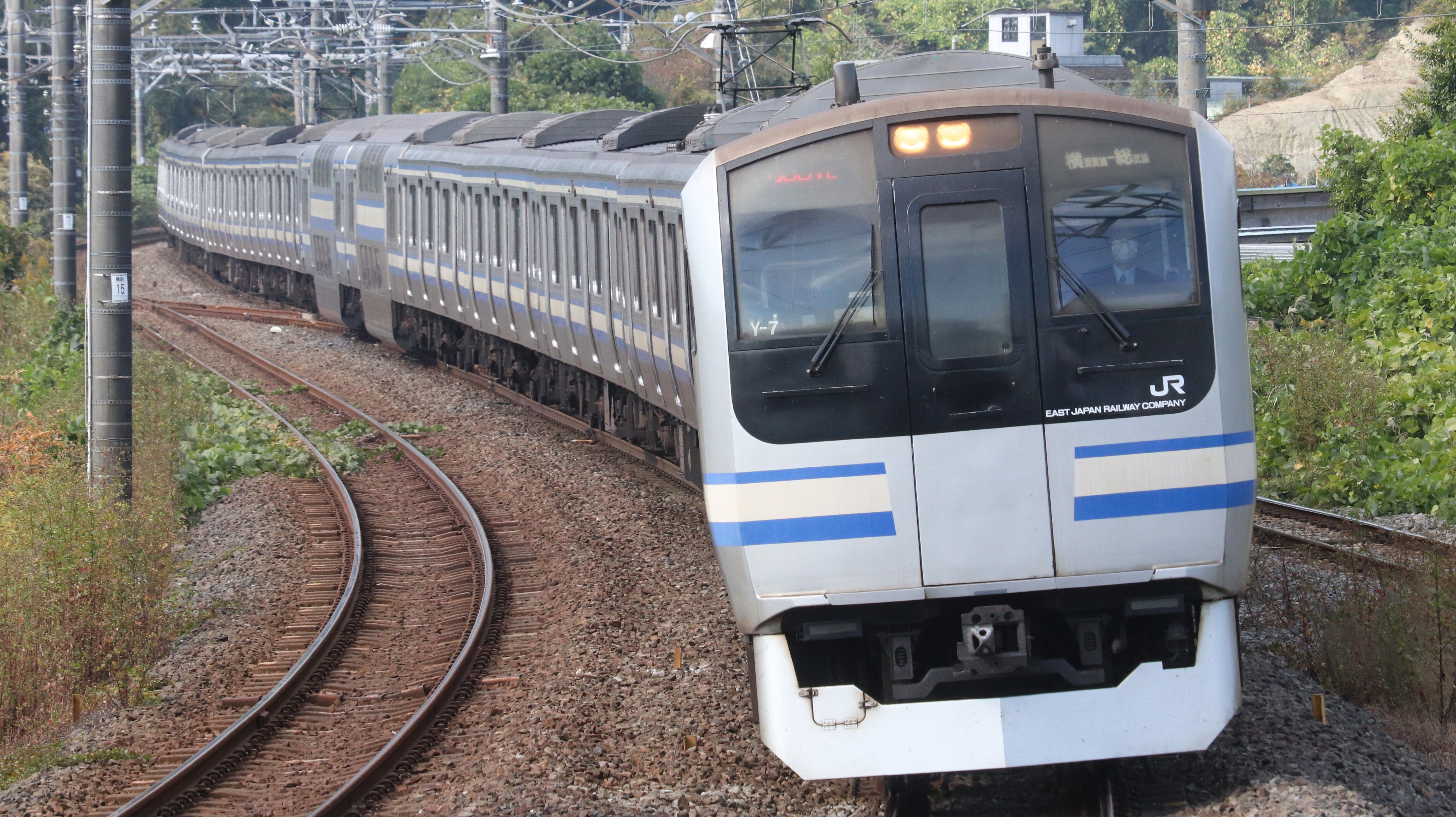 JR東日本 E217系 車両前面掲出 原寸大ロゴステッカー 数量限定希少 JR東日本 E217系 車両前面掲出 原寸大ロゴステッカー 数量限定