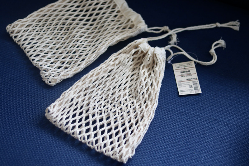 コットンメッシュ端材巾着・無印良品