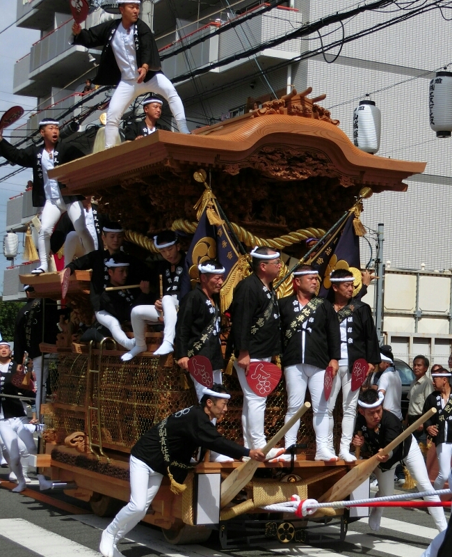 堺市 鳳だんじり祭り 試験曳き 神社前2f特設祭事場