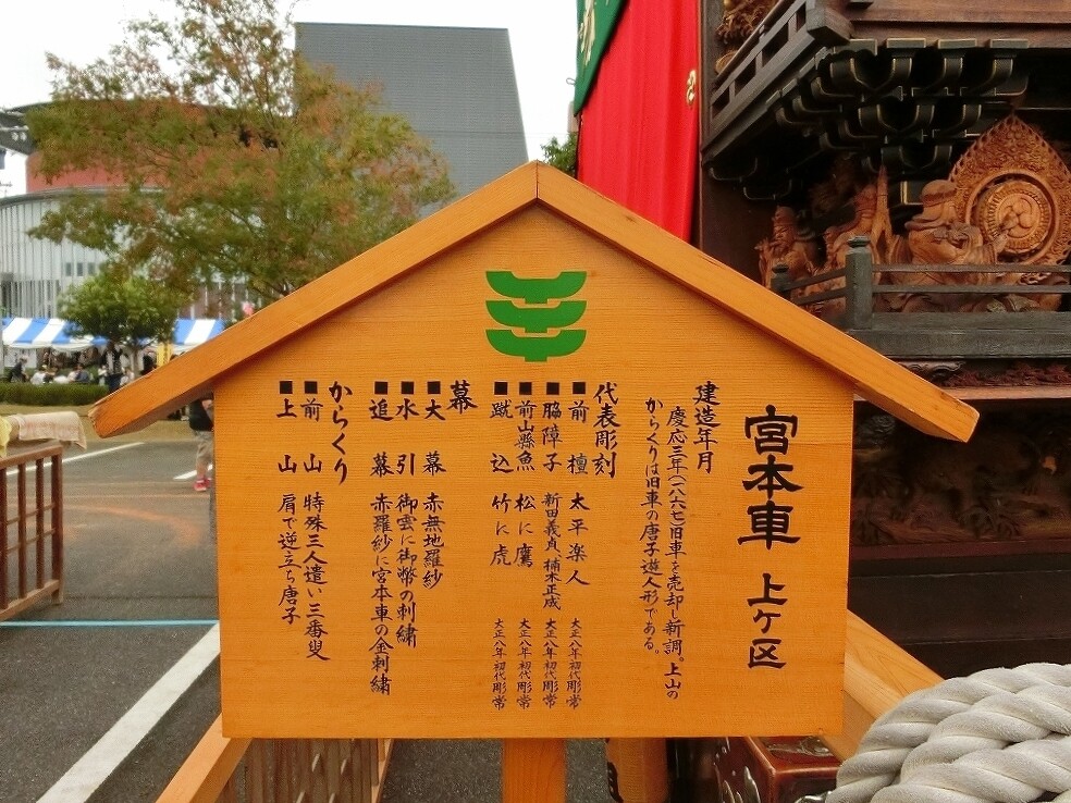 山車紹介 武豊町 長尾部 上ヶ組 宮本車 神社前2f特設祭事場