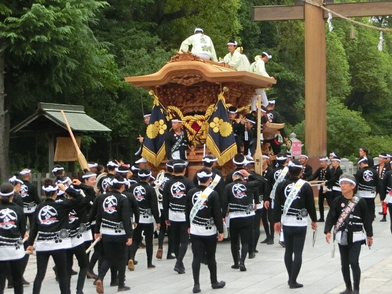 17 堺市 鳳だんじり祭り 試験曳き 神社前2f特設祭事場