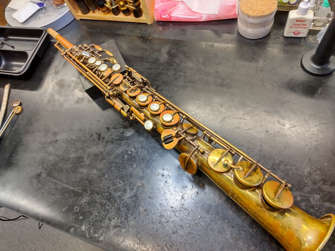 SELMER sop.sax Mark VI fr 錆び落としとストラップリング