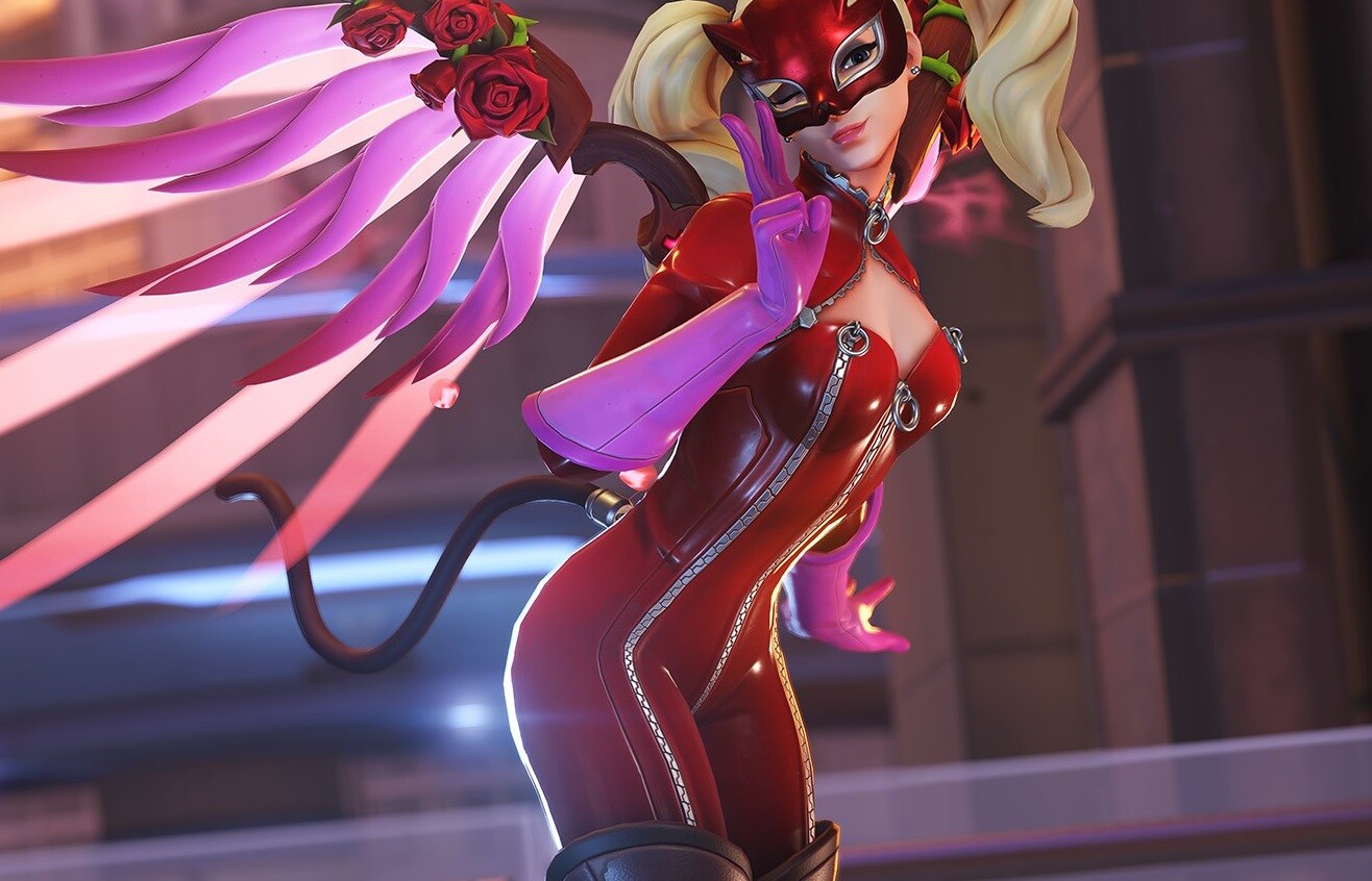 『オーバーウォッチ2』と『ペルソナ5』のコラボで女の子のエロい怪盗スーツのエロ衣装