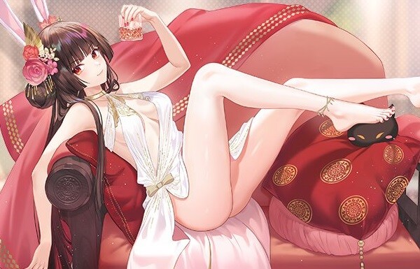 『雀魂』女の子のエロすぎる裸が丸見えすぎてお尻が丸出しなエロドレスのエロ衣装！