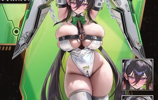 『勝利の女神：NIKKE』エロすぎるハイレグのムチムチおっぱいのドスケベバニー衣装！