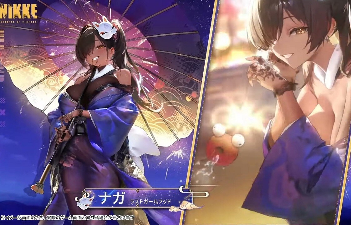 『勝利の女神：NIKKE』女の子たちのえっちな着物姿でちょっとはだけてるエロ衣装！