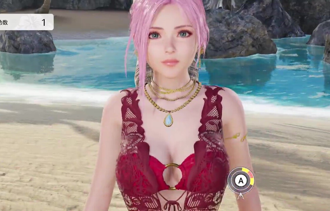 『ヴィーナスバケーションプリズム-DOAX-』大縄跳びで水着の女の子のおっぱい揺れまくり