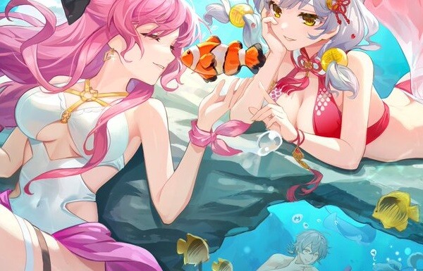『雀魂』女の子のえっちなおっぱいが揺れてるエロいほぼ丸見えな水着のエロ衣装！