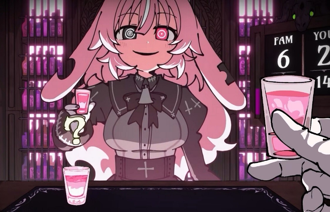  『PUKEY GODDESS SHOT TRICK』エロすぎるおっぱいの悪魔の女の子と酒飲みバトル！