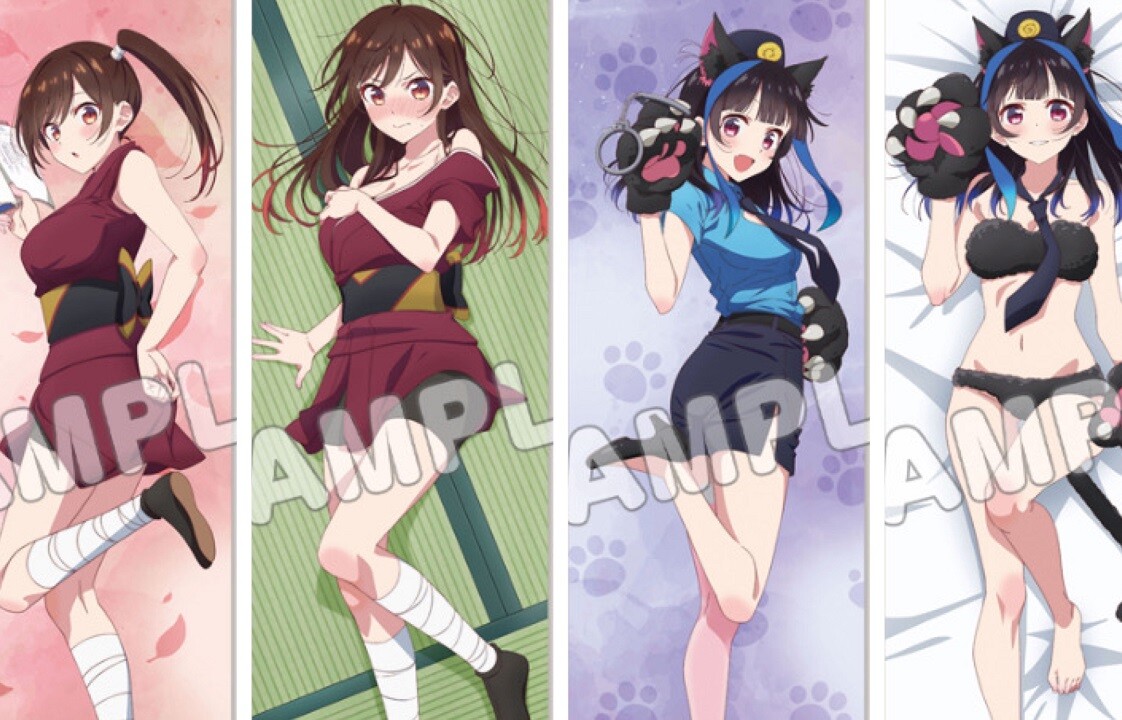 『彼女、お借りします』水原千鶴と八重森みにのエロ衣装のほぼ等身大タペストリーなど