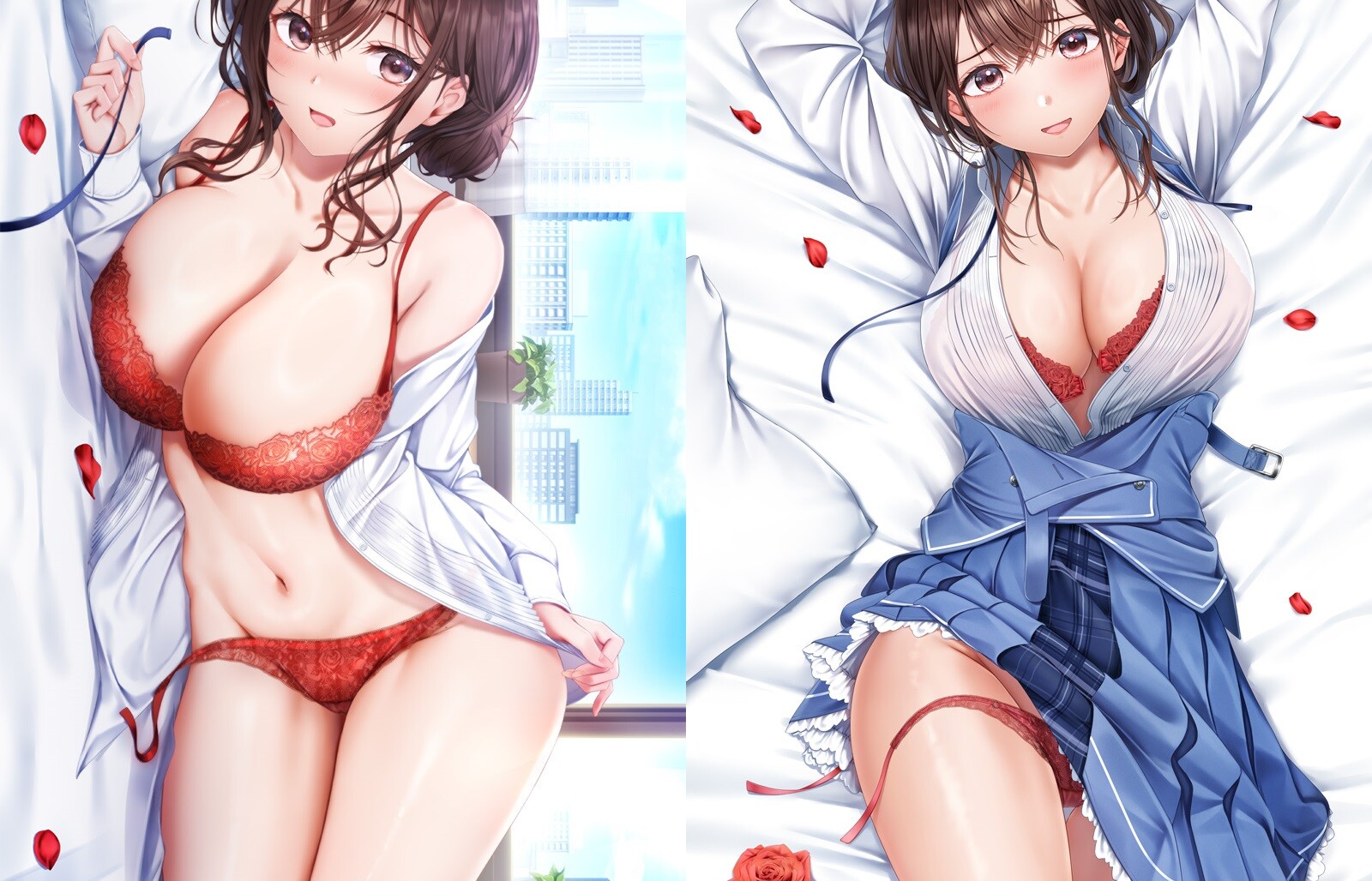 『制服カノジョ2』無料DLC記念でドスケベな下着姿の丸出し抱きまくらのエログッズ！