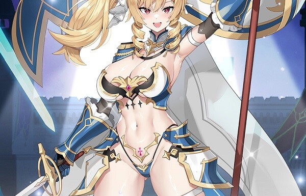 『アウタープレーン』エロすぎるドスケベ衣装で淫紋丸見えのエロい女の子の騎士！