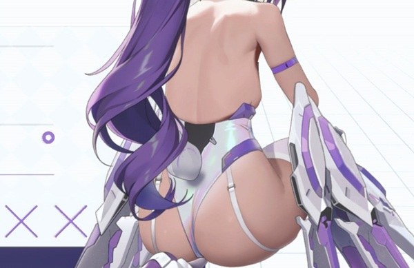 『勝利の女神：NIKKE』フローラのお尻丸出しで後ろ姿がほぼ全裸のムチムチバニー衣装